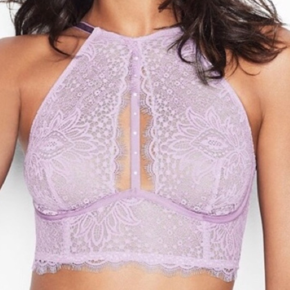 Victoria’s Secret Very Sexy Bra Size 34C Long Line Unlined Plunge Lavender New - Picture 5 of 8